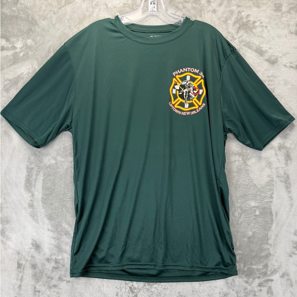 Port and Company Mens Green Phantom 38 Uptown New Orleans NOFD Graphic Tee L